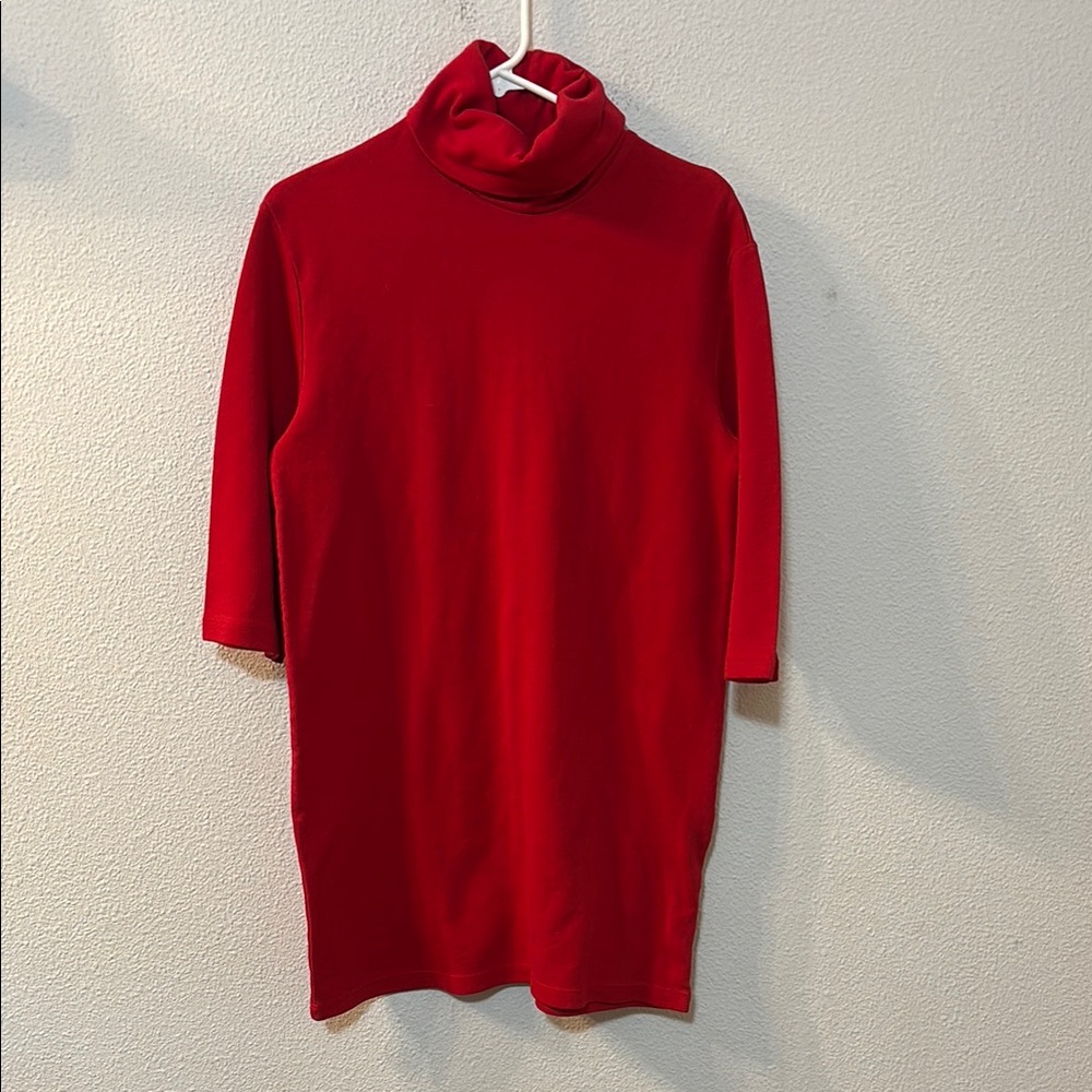 Zara Vibrant Red Turtleneck Dress